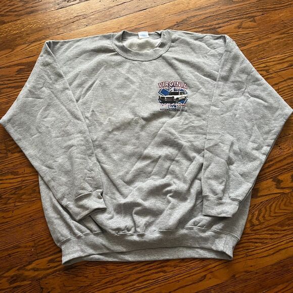 GIldan Virginia Beach Firefighter Emergency Rescue Squad Sweatshirt Gray Size XL - Picture 3 of 10